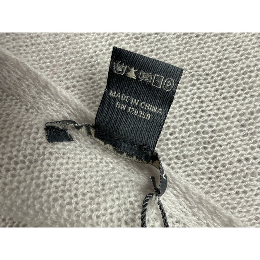 NWT Alashan Cashmere Scarf 100% Cashmere Light Gray Heather Knit Wrap Classic - Picture 10 of 14
